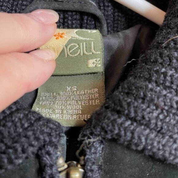 O'Neill black suede leather jacket. - Picture 8 of 10